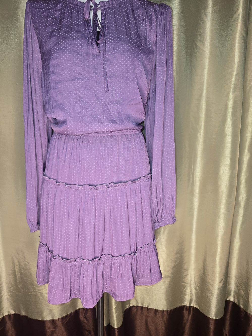 Cato Lavender Tiered Long-Sleeve Dress - Picture 4 of 10